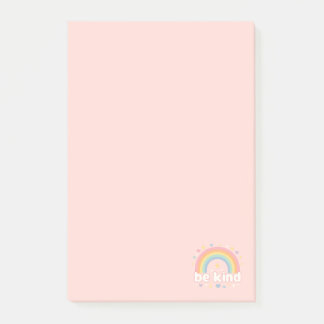 Sei nett – Regenbogen-Pastell-Positivität Post-it Klebezettel