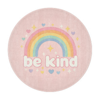 Sei nett – Regenbogen-Pastell-Positivität Schneidebrett