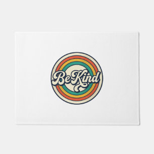 Sei nett Retro-Regenbogen Vintage-Shirt-Design_2 Fußmatte