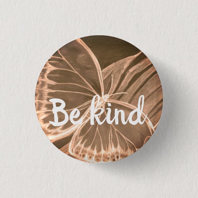 Sei nett Schöne Schmetterlingstaste Button (Vorderseite)