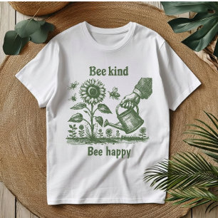 Sei nett, sei glücklich Vintage-Sonnenblume Öko-Be T-Shirt