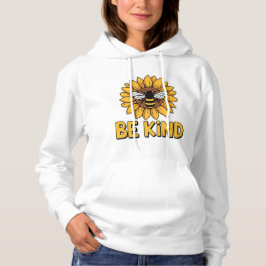 Sei nett Sonnenblumen-Bienen-Design Positive Freun Hoodie