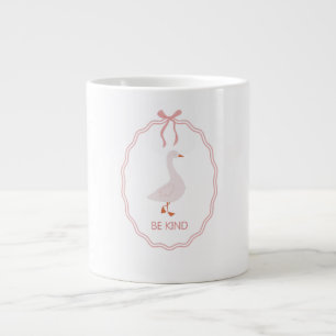 Sei nett, süße Gans mit rosa Bandrahmen Jumbo-Tasse