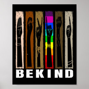 Sei nett, USA-Gebärdensprache-Hand, sprechende Leh Poster