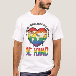 Sei nett Welt Herz Regenbogen Vektor T-Shirt Desig