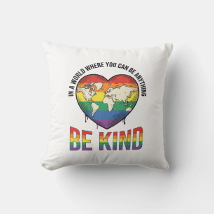 Sei nett Welt Herz Regenbogen Vektor T-Shirt Desig Kissen