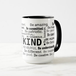 Sei nett Wortwolke inspirierende Worte Tasse