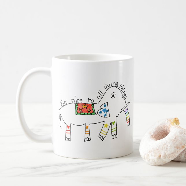 "Sei nett zu allen Lebenden" Kaffeetasse (Mit Donut)