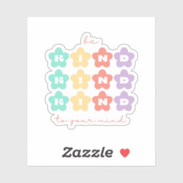 Sei nett zu deinem Geist | Retro-Blume Peach Candy Aufkleber