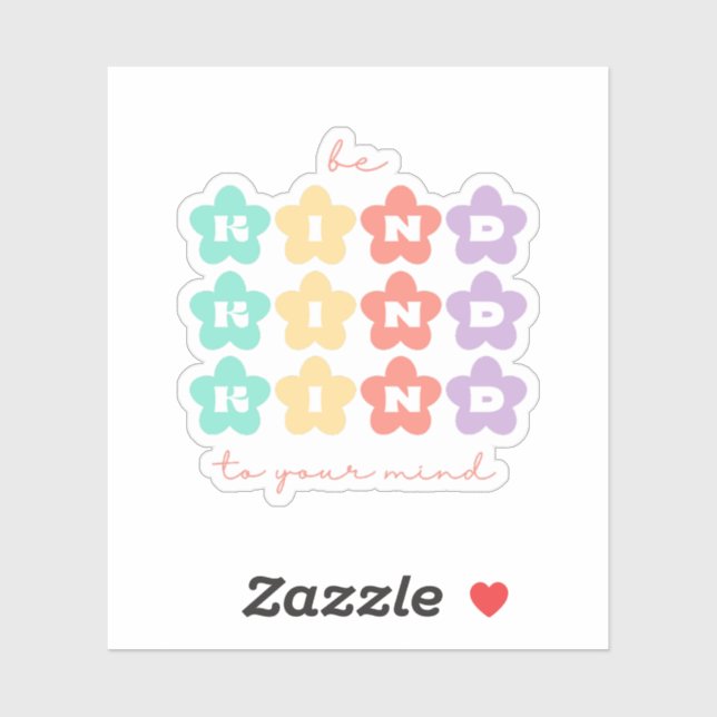 Sei nett zu deinem Geist | Retro-Blume Peach Candy Aufkleber (Blatt)