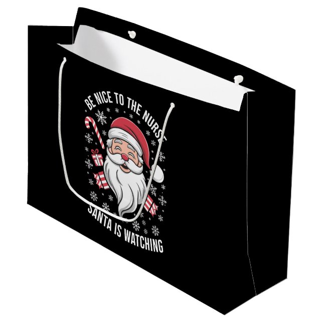 Sei nett zu den Krankenschwestern, die Weihnachten Große Geschenktüte (Vorderseite Schrägansicht)