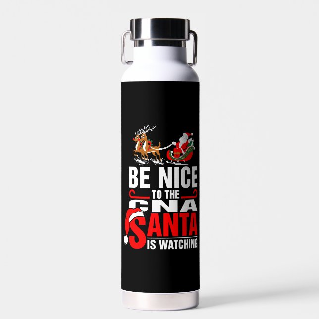 Sei nett zu der CNA, die der Weihnachtsmann beobac Trinkflasche (Vorne)