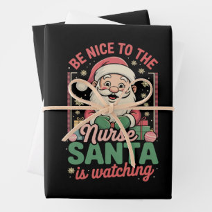 Sei nett zu der Krankenschwester, der Weihnachtsma Geschenkpapier Set