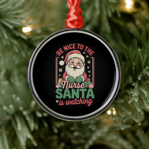 Sei nett zu der Schwester, der Weihnachtsmann scha Ornament Aus Metall