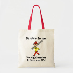 Sei nett zu Feuerwehrleuten T-Shirts und Geschenke Tragetasche