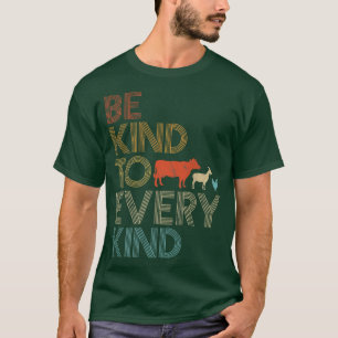Sei nett zu jeder Art Retro 70er Vegetarier Niedli T-Shirt