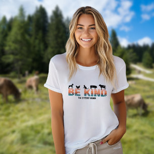 Sei nett zu jeder Art, Veganer Vintager Regenbogen T-Shirt