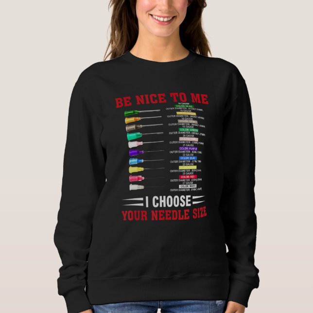 Sei nett zu mir, ich wähle die Nadelgröße für Männ Sweatshirt (Vorderseite)