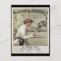 Sei nett zu Tieren - Vintage Poster