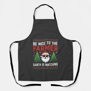 Sei nett zum Bauern Santa Weihnachten Schürze