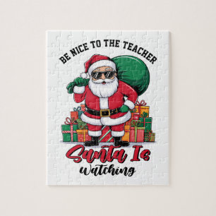 Sei nett zum Lehrer, der Weihnachtsmann beobachtet