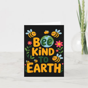 Sei nett zur Erde - süße Bienen Blumen Planet Kind Karte