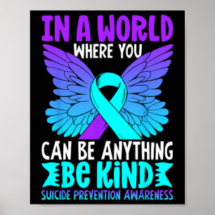Sei netter Schmetterling Aquamariner Lila Ribbon S Poster