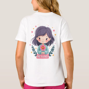 Sei nettes Niedliches Mädchen mit Blume-positiver T-Shirt