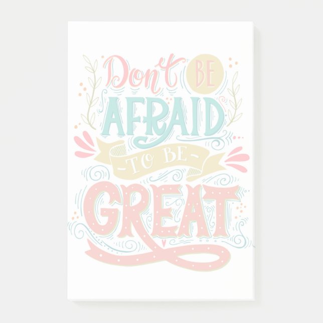 Sei nicht davor, groß zu sein post-it klebezettel (Vorderseite)