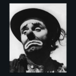 Sei nicht entsetzt über ihre Gesichter Fotodruck<br><div class="desc">Trauriger Clown in Schwarz und Weiß auf Kodak Papier.</div>