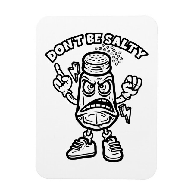 Sei nicht salzig, lustige Illustration Magnet (Vertikal)