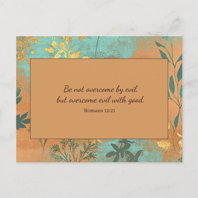 Sei nicht von der bösen Terracotta Bible Verse übe Postkarte (Vorderseite)