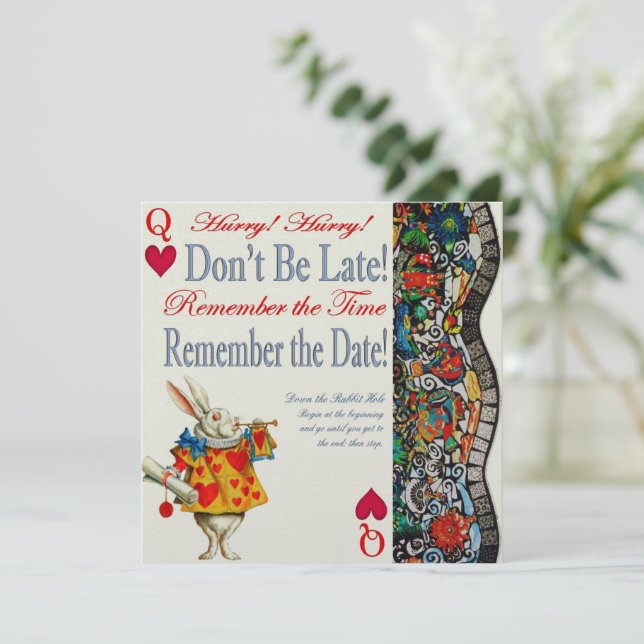 Sei nicht zu spät! einladung (Stehend Vorderseite)