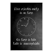 Sei nicht zu spät! Klassenposter