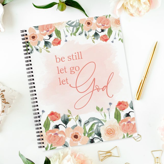 Sei noch Gelassen Lass Gott Notizbuch (A pretty floral notebook for school, home, or journaling.)