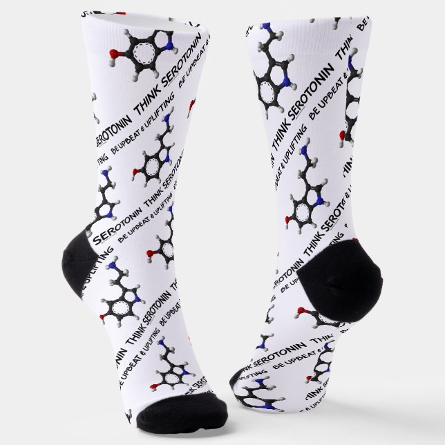 Sei optimistisch und aufhebend denken Serotonin-Mo Socken (Gewinkelt)