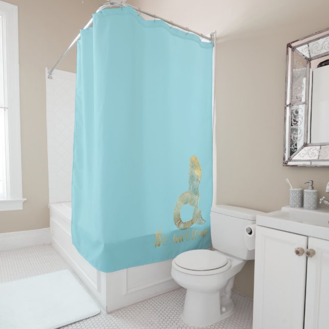 Sei Phantastisch Gold Aqua Sparkle Meerjungfrau Duschvorhang (Beispiel)