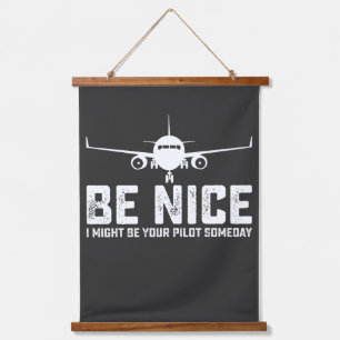 Sei schön, dass ich eines Tages dein Pilot sein kö Wandteppich Mit Holzrahmen
