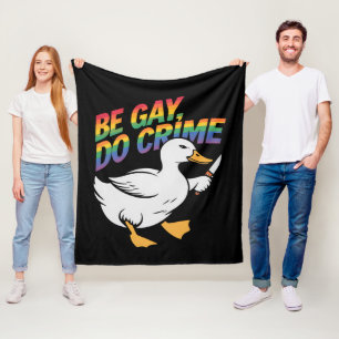 Sei Schwul, Mach Verbrechen Lustige Gans Regenboge Fleecedecke