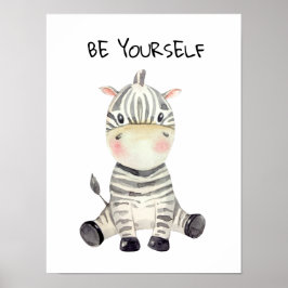 Sei Selbst Wasserfarben Baby Zebra Poster