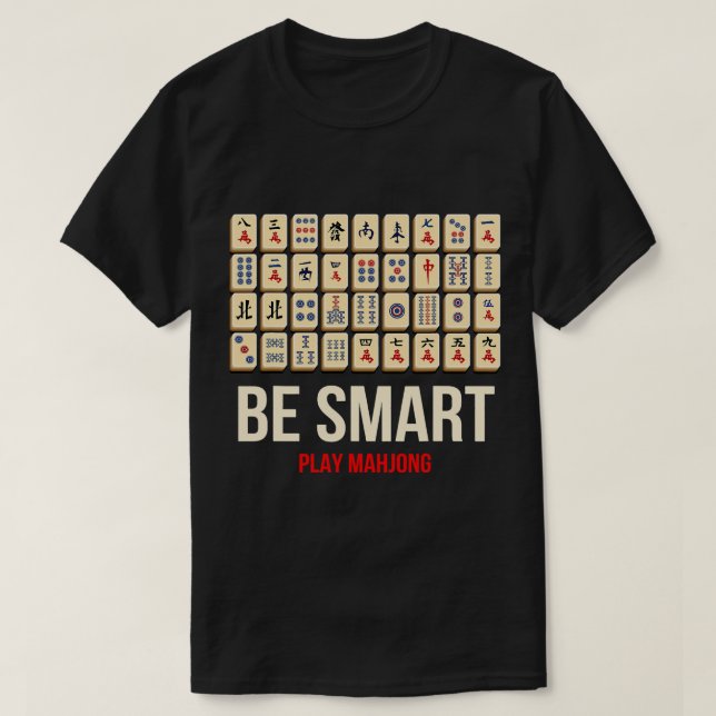 Sei Smart Play Mahjong Illustration Novelty Graphi T-Shirt (Design vorne)