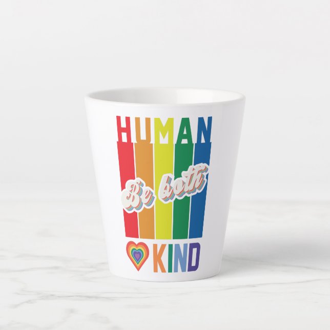 Sei sowohl menschlich als auch freundlich - Vintag Milchtasse (Vorderseite)