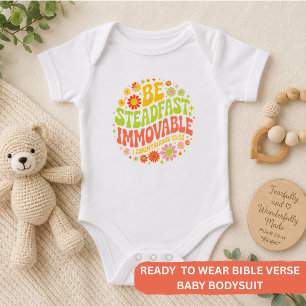 Sei standhaft und unerschütterlich – Wellige Blume Baby Strampler
