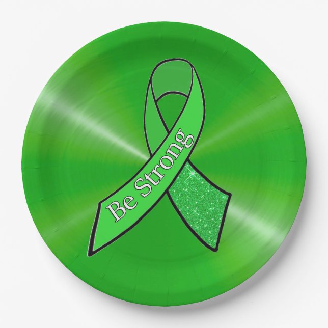 "Sei stark" Lyme Disease Awareness Party Teller (Vorderseite)