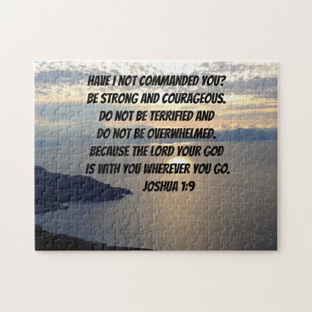 Sei stark und mutig Joshua 1:9 Lake Sunset (Horizontal)
