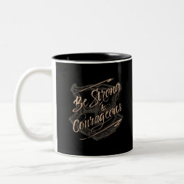 Sei stark und mutig Joshua 1:9 Zweifarbige Tasse
