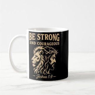 Sei stark und mutig Löwe Josua 1_9 Christlich Kaffeetasse