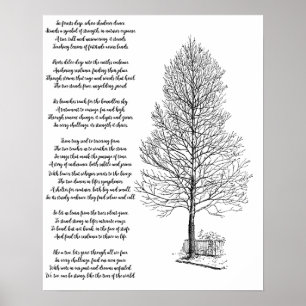 Sei stark wie Baum Kunst und Gedicht Poster