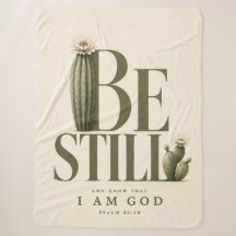 SEI STILL | Creme | Psalm 46,10 Sherpa-Decke