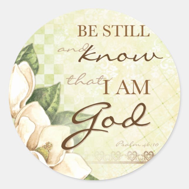 Sei still... Magnolia Round Stickers (Vorderseite)
